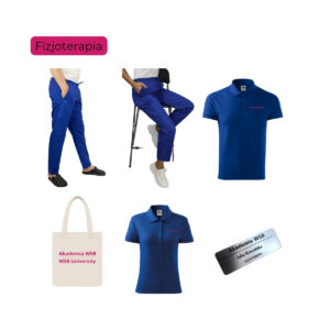 Fizjoterapia Wyprawka ( Spodnie, Koszulka polo z logo AWSB, Identyfikator, torba bawełniana )