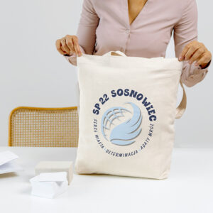 Torba bawełniana z grafiką SP 22 Sosnowiec - trwały nadruk