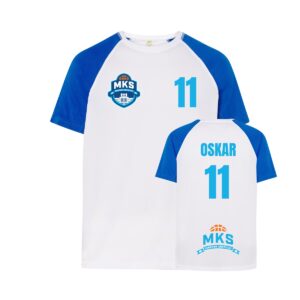 Sportowa koszulka treningowa z kolorowymi rękawkami 100% poliester MKS DG KOSZYKÓWKA + numer + napis