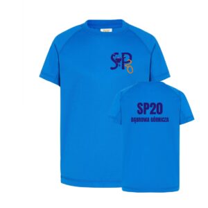 Sportowa koszulka SP 20 Dąbrowa Górnicza - oddychająca 100% poliester 1 kolorowa