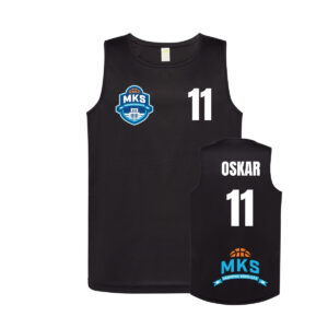 Sportowa koszulka treningowa T-BACK 100% poliester MKS DG KOSZYKÓWKA + numer + napis